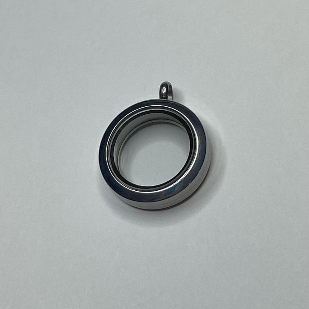 Classic Round Silver-Tone Gem Locket - Picture 2 of 4
